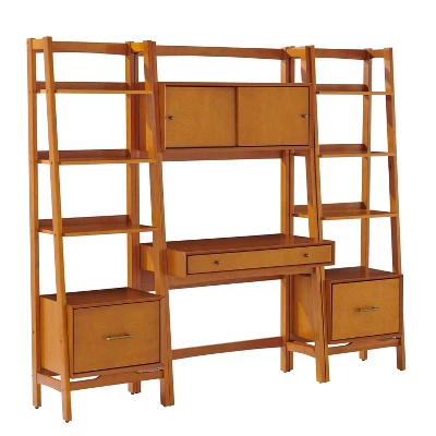 3pc Landon Desk And Bookcases Set Acorn - Crosley - Image 3