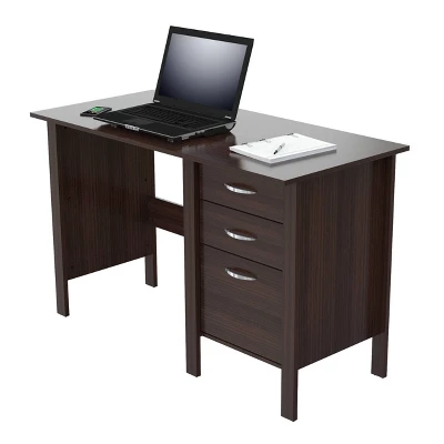 Writing Desk With 3 Drawers Espresso - Inval - Image 6