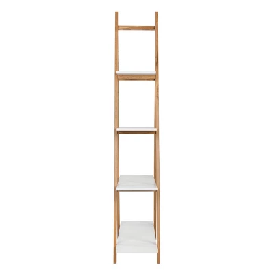 66.33" Abacus Ladder Bookshelf Oak And White - Universal Expert - Image 2