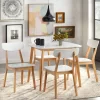 5pc Perla Dining Set White/Natural - Buylateral