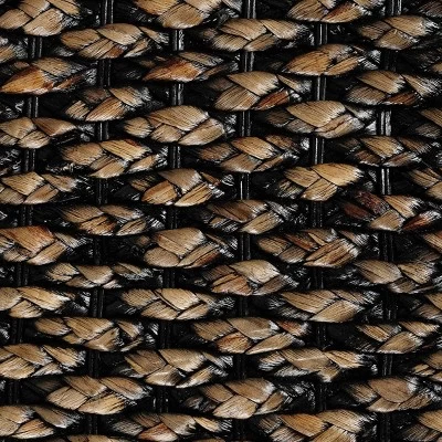 2pc Water Hyacinth Parson Chairs Natural/Black - Stylecraft - Image 3