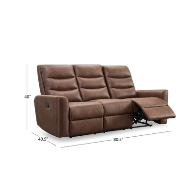 Bernard Fabric Manual Reclining Sofa Brown - Abbyson Living - Image 6