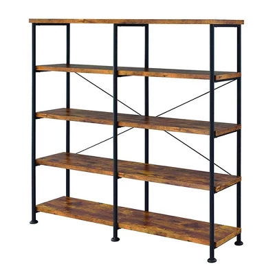 63" Industrial 4 Tier Bookshelf With Particleboard And Metal Frame - Benzara - Image 8