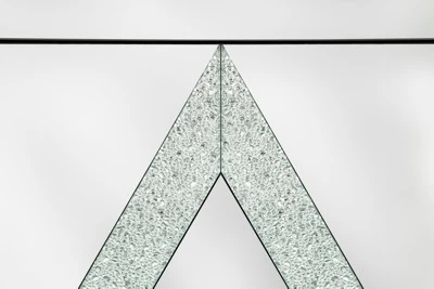 Buck 31.5" W 2 Mirror Trim And Diamond Shape Design Multi-functional Retro Entryway Storage Cabinet With 1 Adjustable Inner Shelf-Maison Boucle - Image 5