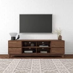 Hollywood Wood Grain TV Stand For TVs Up To 85" With Drawers - CorLiving