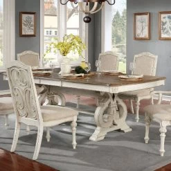 Bernerd Pedestal Base Extendable Dining Table White - HOMES: Inside + Out