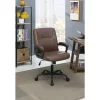 Simple Relax Adjustable Height Office Chair With Padded Armrests, Brown