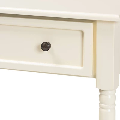 Mahler Wood 1 Drawer Console Table White - Baxton Studio - Image 4