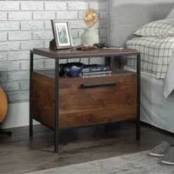 Nova Loft Nightstand With Drawer Grand Walnut - Sauder