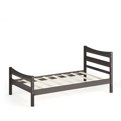 Costway Twin Size Platform Bed Frame Foundation W/Headboard &Wood Slat Support - Image 6