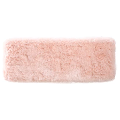 Faux Fur Rectangle Bench - Pink - HomePop - Image 4