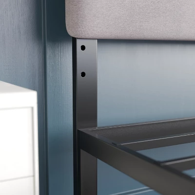 Emma And Oliver Modern Upholstered Headboard With Horizontal Line Stitching And Adjustable Height Rails - Image 5