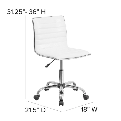 Flash Furniture 48" Wide Black Electric Height Adjustable Standing Desk With Designer Armless White Ribbed Swivel Task Office Chair - Image 7