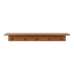 36" X 5" Alta Wood Shelf With 5 Posts Walnut Brown - Kate & Laurel All Things Decor