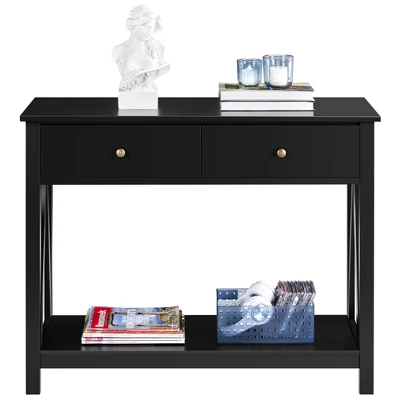 Yaheetech Entryway Table 2 Drawers Wooden Console Table