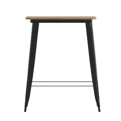 Merrick Lane Indoor/Outdoor Bar Top Table, 31.5" Square All Weather Poly Resin Top With Steel Base - Image 8