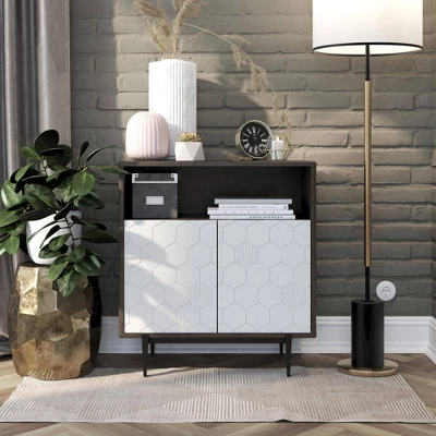 Olivia Storage Cabinet Gray Oak - Cosmoliving By Cosmopolitan
