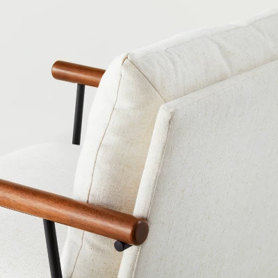 Cushioned Metal & Wood Accent Arm Chair - Cream/Black - Hearth & Hand⢠With Magnolia - Image 4