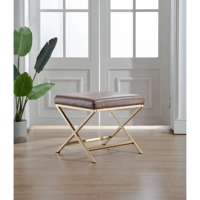 20" Square Metal X Base Ottoman - WOVENBYRD - Image 2