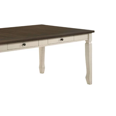 78" Fedele Dining Table Weathered Oak/Cream Finish - Acme Furniture - Image 3
