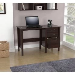 Writing Desk With 3 Drawers Espresso - Inval