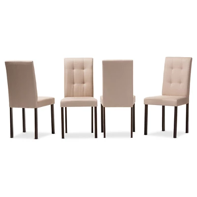 Baxton Studio Set Of 4 Andrew Modern And Contemporary Fabric Upholstered Grid-tufting Dining Chair - Image 2