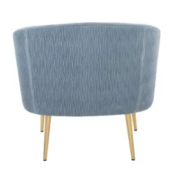Tania Pleated Waves Accent Chair Light Blue/Gold - Lumisource