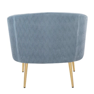 Tania Pleated Waves Accent Chair Light Blue/Gold - Lumisource