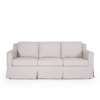 Arrastra Contemporary Fabric 3 Seater Sofa With Skirt - Christopher Knight Home - Image 2