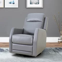 Ofelia Wooden Upholstery Wingback Swivel Recliner For Bedroom And Living Room |Artful Living Design