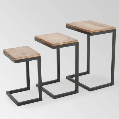 Tohono Nesting Tables Antique Firwood (Set Of 3) - Christopher Knight Home