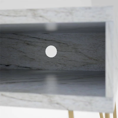 Athena TV Stand For TVs Up To 42" Marble White - Novogratz - Image 7