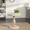 Farmhouse Whitewashed Wood Accent Table Brown - Olivia & May