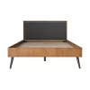 Queen Coco Upholstered Leather Platform Bed Brown - Armen Living
