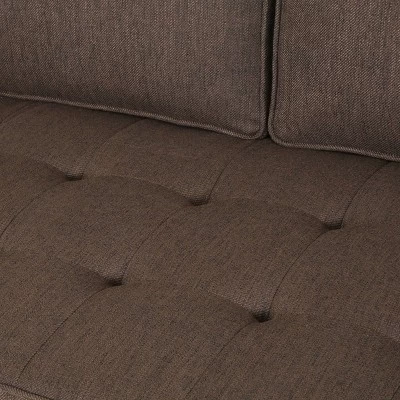Portwall Contemporary Tufted Sofa Brown - Christopher Knight Home - Image 4