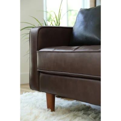 Hobbes Mid-Century Leather Sofa - Abbyson Living - Image 8