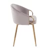 Claire Velvet/Steel Dining Chair Gold/Silver - LumiSource