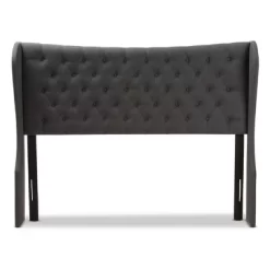 Cadence Modern And Contemporary Fabric Button - Tufted Winged Headboard - Baxton Studio