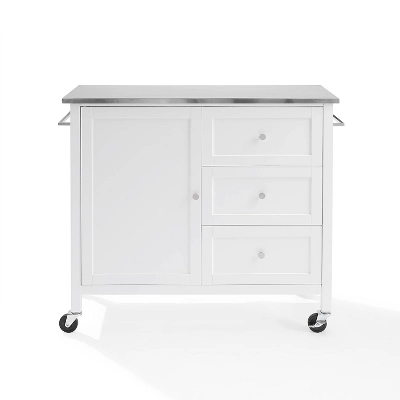 Soren Stainless Steel Top Kitchen Island/Cart Stainless Steel /White - Crosley - Image 7