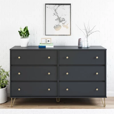 6 Drawer Owen Dresser Black - Novogratz