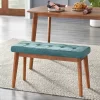 Nettie Mid-Century Modern Upholstered Bench Walnut/Teal - Buylateral