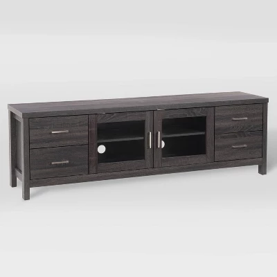 Hollywood Cabinet With Doors TV Stand For TVs Up To 80" Dark Gray - CorLiving