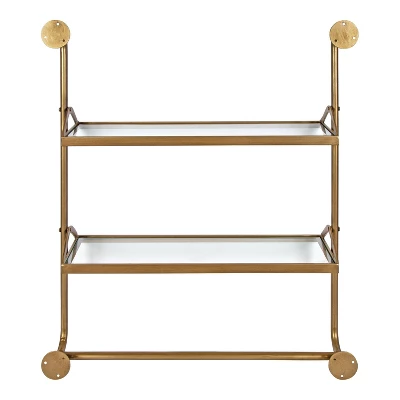26" X 31" Marit Metal Wall Shelf Gold - Kate & Laurel All Things Decor - Image 4