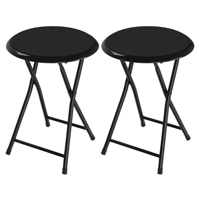 Trademark Home Heavy-Duty 24-Inch Folding Stools With Padded Seats, Black, Set Of 2 - Image 7