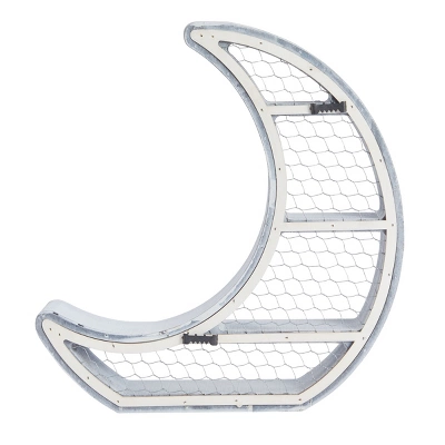 Farmlyn Creek Small Wooden Crescent Moon Wall Shelf For Crystals & Essential Oils, Rustic Home Wall Decor For Nursery, White, 10.7 X 11.2 X 2 In - Image 7