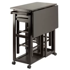 3pc Suzanne Extendable Dining Table Set Space Saver Coffee - Winsome