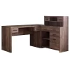Monarch Specialties Computer Desk L-Shaped, Left Or Right Set- Up, Corner Desk With Hutch 60"L, Brown Reclaimed Wood