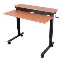 Stand Up Desk Store Crank Adjustable Two Tier Standing Desk With Heavy Duty Steel Frame