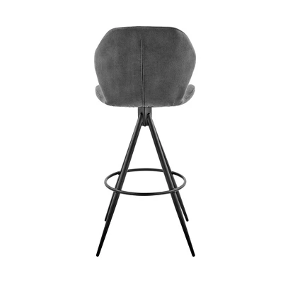 26" Catalina Counter Stool With Fabric Finish Black/Charcoal - Armen Living - Image 9