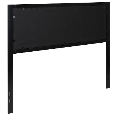 Emma And Oliver Queen Size Metal Headboard - Black Fabric Upholstery Fits Standard Bed Frames - Image 6